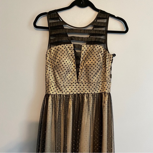 Hailey Logan Cream & Black Lace Gown - Picture 1 of 10